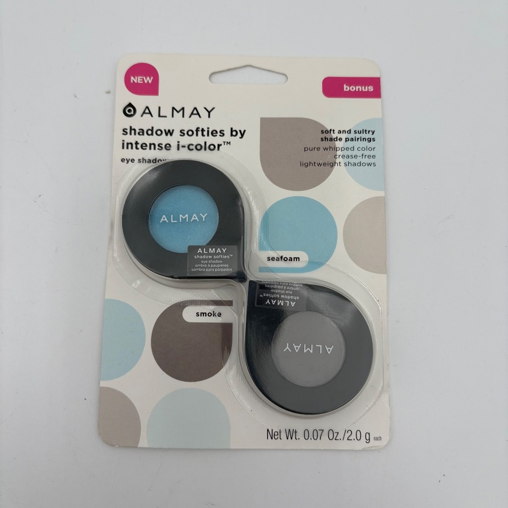 Almay Shadow Softies Intense i-Color Eye Shadow Duo Seafoam‎ Smoke NIP